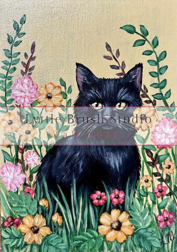 Fall Drop No. 11 — 5x7 hand-painted canvas board by Lyndsey