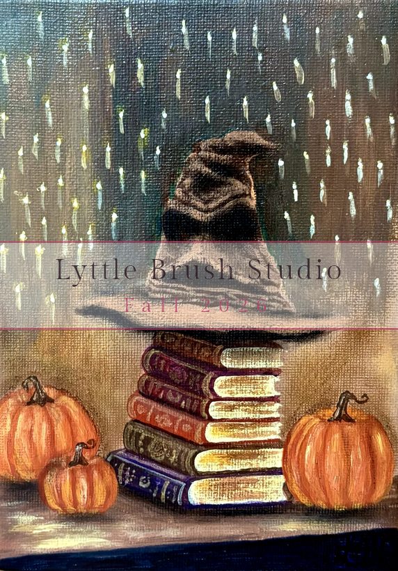 Fall Drop No. 12 — 5x7 hand-painted canvas board by Lyndsey